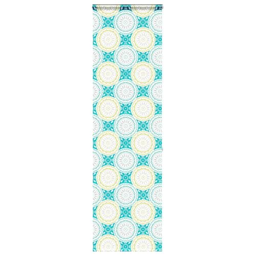 vidaXL Shower Roller Blind 70x240 cm - Water- PEVA for Bathroom Decor and Privacy with Cassette - Modern Ornament Pattern, Multicolour