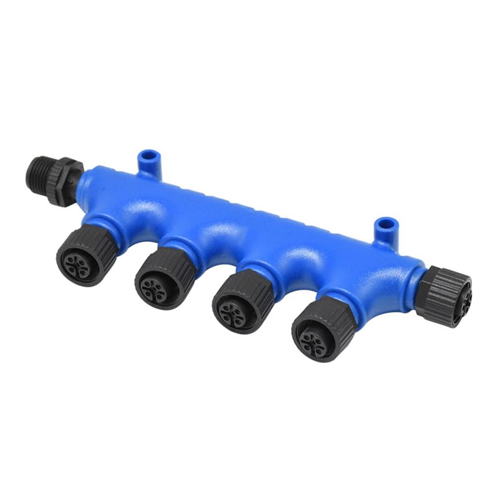 Marine T Connector M12-5P 3-7 Way IP67 NMEA 2000 Backbone Drop Garmin Simrad, conector de latón roscado 12 mm, 1 macho a 6 hembra