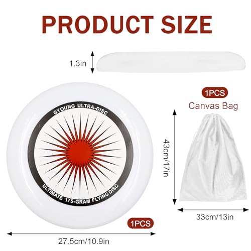 175g Outdoor-Wettkampf-Frisbee, Ultimate Frisbee,frisbee scheibe, drehbares Profi-Frisbee, Bio-Ultimate-Frisbee für Outdoor-Funsport, geeignet für Gelegenheitsspieler und Profis (Aufbewahrungstasche)