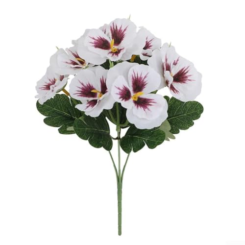 9Pcs Artificial Pansy Flowers Plastic Blooms for Indoor Outdoor Decoration Summer Garden Patio Windowsill Lawn DIY Home Wedding