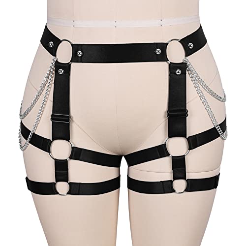Womens Plus Size Leg Belt Garter Belt Harness Body Cage High Waist Hollow Out Gothic Punk Dance Rave2
