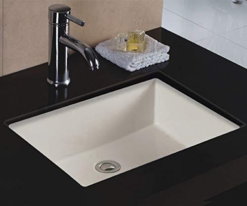 Wells Sinkware Rectangular Vitreous Ceramic Lavatory Single Bowl Undermount Bisque 20 x 16 x 6