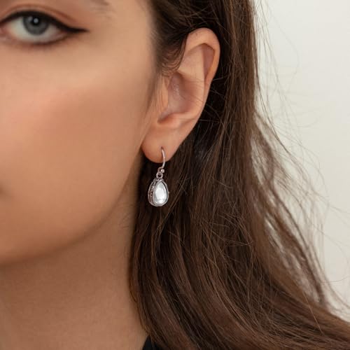 Small Teardrop Earrings for Women Trendy Colorful Dainty Crystal Dangle Earrings Set Silver Vintage Boho Drop Earrings Jewelry4