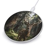 Deer in The Woods Wireless Charger Portable Fast Charging Pad Lightweight Wireless Charging Pad 10W Slim Charging Station for Phone Charger Mat for Travel Home Office Desk