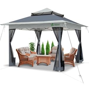 VOUNOT 3,6 m x 3,6 m pop-up tuinhuisje met gaaszijden