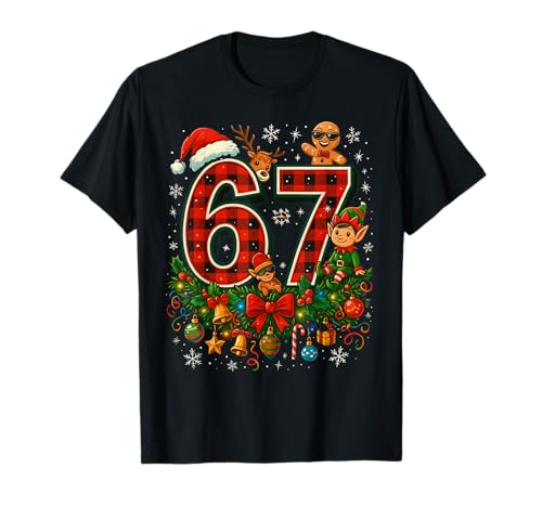 Funny Christmas 67 Elf Reindeer Meme 67 for Men Women Kids T-Shirt