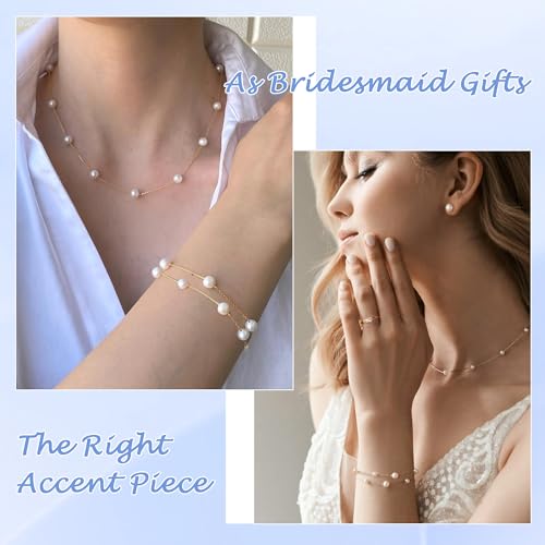 Pearl Bracelets for Women, Dainty Gold Bracelet Silver Prom Pearl Jewelry for Wedding, Trendy Daisy Bracelet Heart Bracelet as Simple Bridesmaid Gifts Floral Jewelry Brazaletes Para Mujer