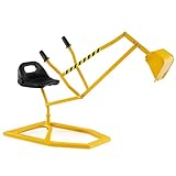Costzon Kids Sand Digger, Outdoor Sandbox Toy, Full 360 Degrees Rotatable Seat, Heavy Duty Metal Digging Scooper Excavator, Kids Ride on Swivel Sand Digger