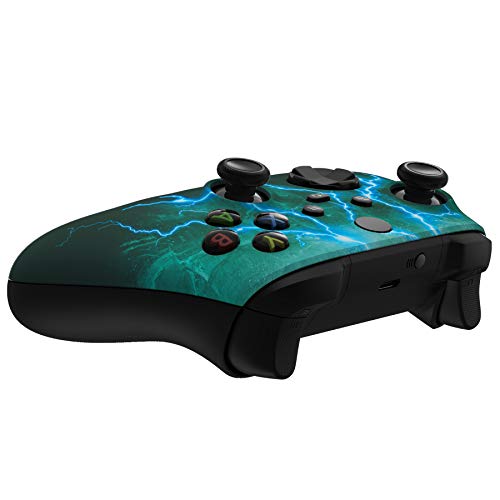 Extremerate Green Storm Thunder Soft Touch Front Housing Shell Faceplate For Xbox Series X And Xbox Series S Controller Custom Accessories - Controller Not Included #TOP5