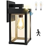 Solar Wall Lanterns Outdoor, Aqonsie Solar Sconce Lights Outdoor with 3200K Warm Bulb & 6500K White
