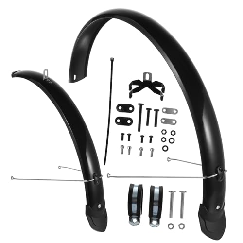 Happyyami 1Set Mountain Bike Mudguards Front Rear Wheel Mud Flaps for Road Gravel Cycling Extended Design for Full Coverage Protection Secure Fixation with Included
