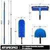 20 Feet High Reach Duster Kit with 5-12 Ft Extension Pole, Cobweb Duster with Telescoping Pole, Window Squeegee with Scrubber, Spider Web Brush, High Ceiling Fan Duster for High Window, Interior Roof