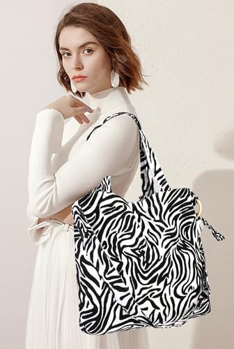Bolso Tote grande de pana para mujer con forro de lona miniatura 2