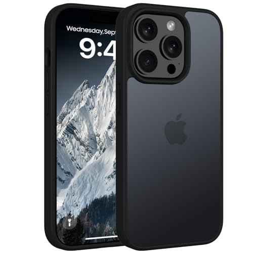 Andwing Matt Hülle für iPhone 15 Pro 6,1 Zoll, Militärstandard FallSchutz Handyhülle für iPhone 15 Pro, Mattierte Durchs...
