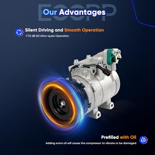 Image of ECCPP AC Compressor Fit for Hyundai Tiburon 2.7L 2003-2008 | Fast Cooling AC Compressor with Clutch