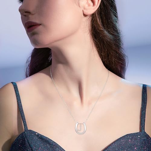 Collier fer à cheval argent 925 avec initiale et zircone AENEAS - 6