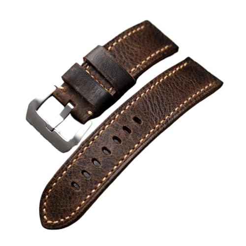 Bracelet en cuir véritable marron fait à la main pour montre homme au quotidien