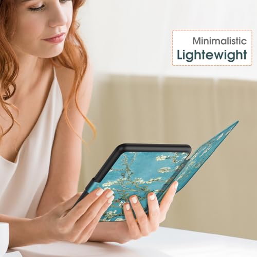 Image of Fintie Case for 7 inch All-New Kindle Paperwhite (12th Generation, 2024) and Kindle Colorsoft Signature Edition - Slim Lightweight Shell PU Leather Protective Cover with Auto Sleep /Wake, Blossom