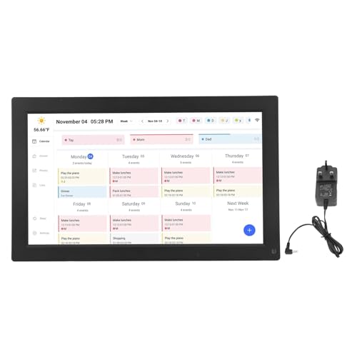 NOENNULL Digital Calendar 15.6 Inch Smart Touchscreen Interactive Display Calendar Desktop Wall Mount APP Control Digital Family Planner Calendar with Chore Chart for Scheduling 32GB (UK)