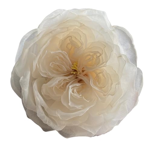 Image of Handcrafted Silk Rose Brooch, Claire Austin English Rose Inspired, Organza flower brooch, Handmade Flower pin