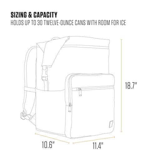 Carhartt Thick Foam Fully Insulated Cold Front Coolers, Premium Ice Retention, Durable Water Resistant Material W/Front Zippered Pocket, 30 Can Cooler Backpack, Bluestone by Carhartt - Image 6