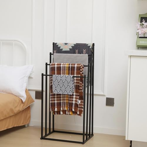 Support de séchage multifonction noir mat à 4 barres de bain - 7