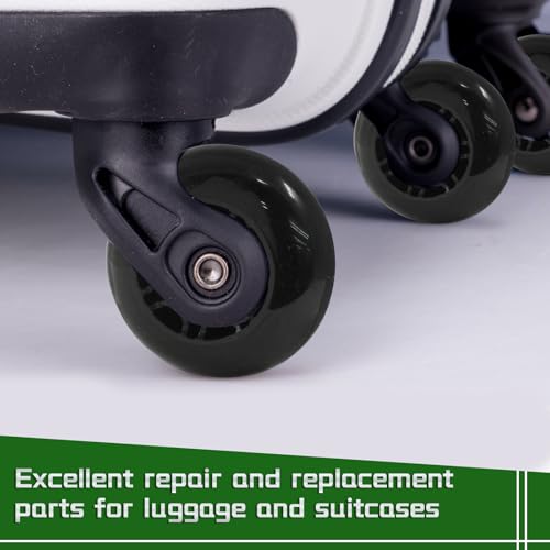Luggage Wheels Replacement Set of 2, 70mm x 24mm, Black, Metal, Silent & Smooth Operation, Easy Installation, Long-Lasting3