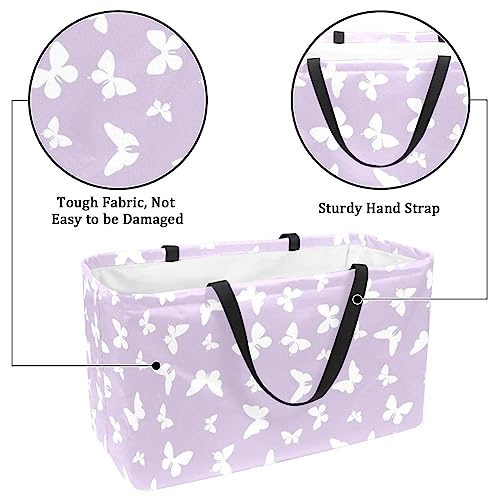 Panier de rangement réutilisable et lavable fond violet grand format