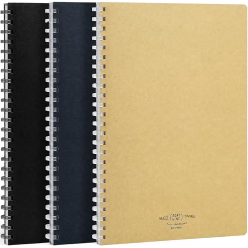 Cahier anneaux souples Kokuyo écriture sans douleur carnet A5 noir