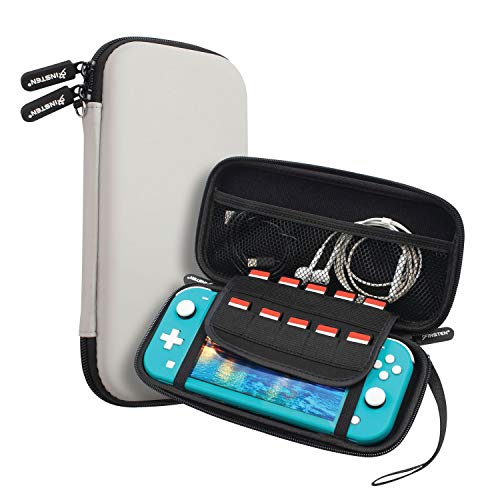 Insten Compatible with Nintendo Switch Lite Carrying Case - Hard Shell Portable Travel Pouch for Console & Accessories, 10 Game Cards Slots, Gray