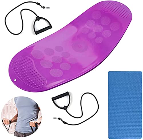 Sport Fitness Balance Board Set, Fit Board mit rutschfeste Matte und 2 Resistance Bands, Kern, Bauch, Arme, Beine Workout - Verbessern Balance Fitnessgeräte für Zuhause Cover