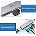USB C Hub Multiport Adapter - 7 in 1 Portable Space Aluminum Dongle with 4K HDMI Output, 3 USB 3.0 Ports, SD/Micro SD Card Reader Compatible for MacBook Pro, XPS More Type C Devices
