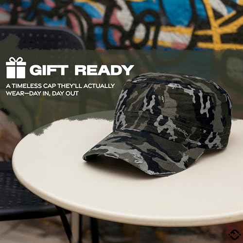 Image of Funky Junque Newsboy Hat for Women - Distressed Cadet Cap, Army Military Style Vintage Baseball Hat