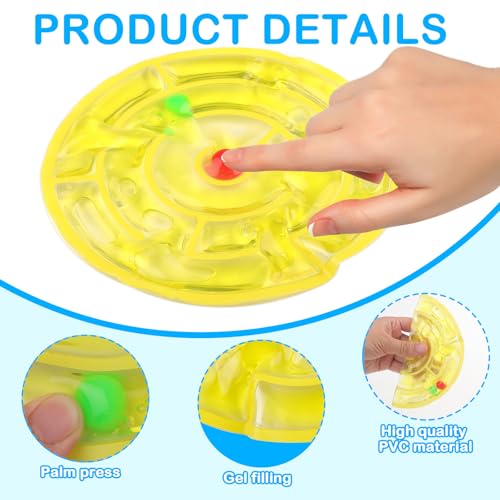 JaneYi Sensorisches Spielzeug 2 Stück Gelgefüllte Labyrinth Spiele für Kinder & Jugendliche Runde & Eckige Fidget Squeeze Toys Sensorik Spielzeug gegen Stress Angst ADHS & Autismus