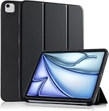 CLM-Tech Hülle kompatibel mit iPad Air 13 Zoll M3 / M2 (2025/2024) - Schutzhülle mit Weicher TPU Rückseite und Auto Schlafen/Wachen- schwarz