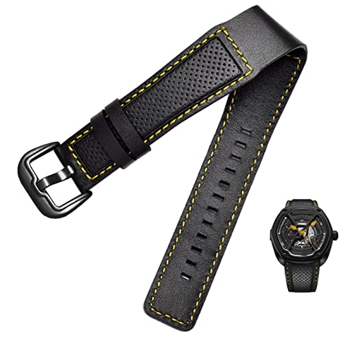 Bracelet noir 24mm pour montre Dietrich OT-3, le remplacement idéal avec design perforé respirant