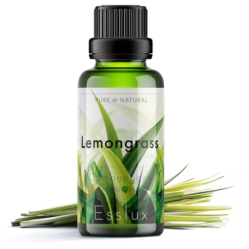 Image of Esslux Lemongrass Essential Oil | 100% Pure Natural Oil for Skin & Hair | Ideal for Diffuser, Cleansing & Nourishing | Perfect for Soap Making & DIY Projects, 30 ML
