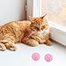 POPETPOP 10 Pcs Cat Toy Ball with Bell: Plastic Kitten Chase Toys, Interactive Pounce Rattle Ball for Indoor Cat Kitten Exercise and Play (Blue, Pink)