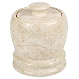 Creative Home Natural Champagne Marble Cotton Ball and Swab Holder, 3-5/8