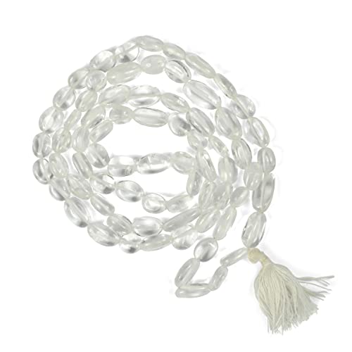 Image of Reiki Crystal Products Natural Oval Crystal Beads Mala Necklace Collection for Men & Women, Reiki Energized Gemstone Jewellery for Meditation, Mindful Living, Spiritual Decor & Everyday Fashion Styling
