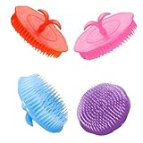 HAMPPLIES 4 pezzi Massaggiante per Doccia e Shampoo Scrubber Testa Antiforfora Morbida e Resistente per Tutti i Tipi Rilassante e Stimolante della Circolazione Colore Casuale Colore Casuale