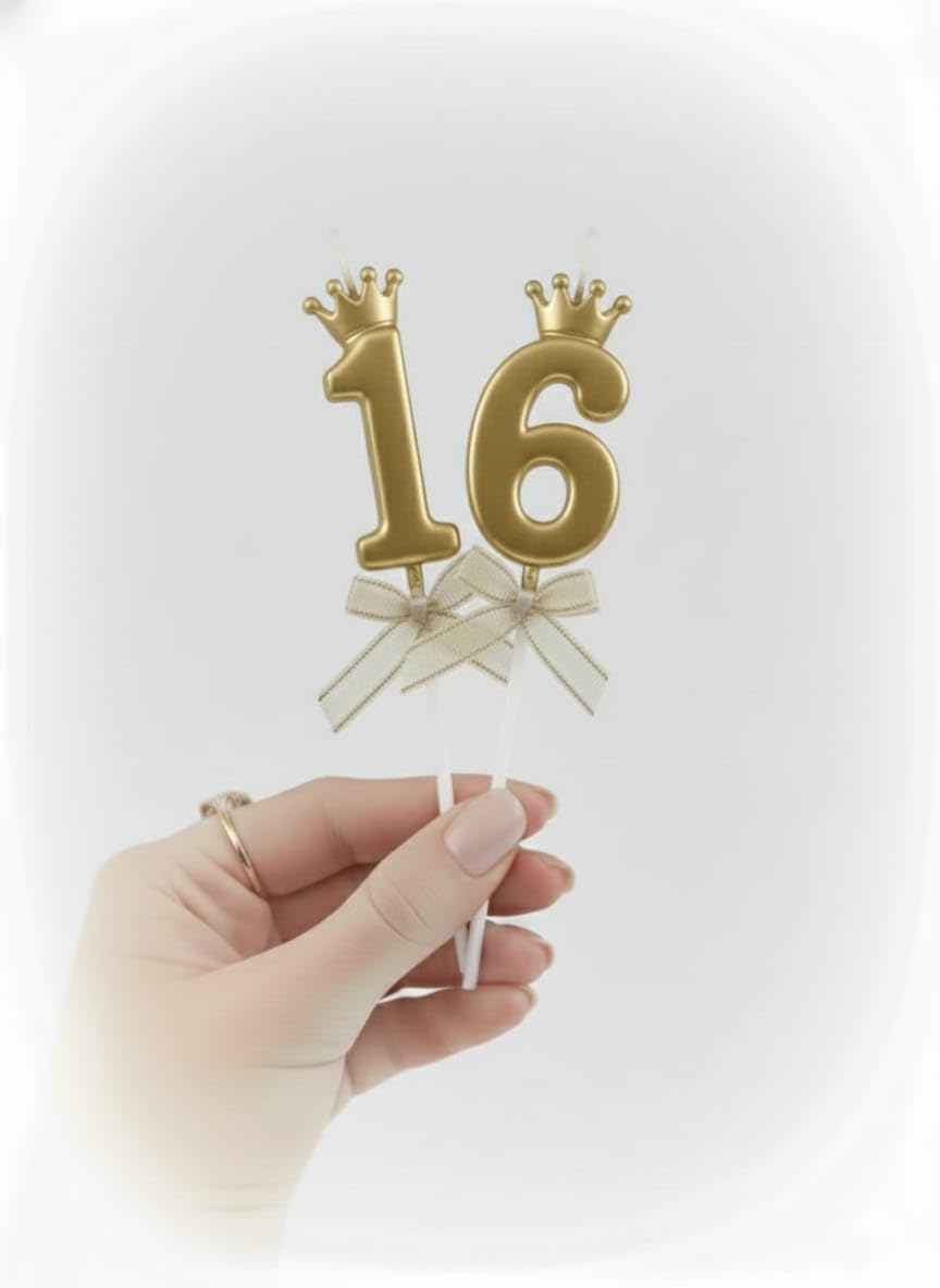 Shreeji Enterpries Celebrate that Magical Sixteen Milestone with Our Stunning Gold Crown Number '16' Birthday Candle!-image-42