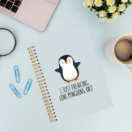 Carnet de notes à spirales avec motif pingouin mignon 14x21 - 5