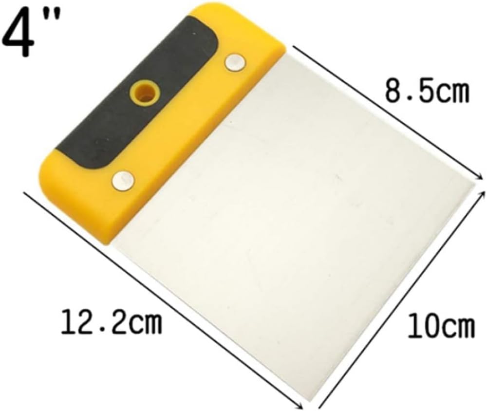 Spatule Enduit,4 pcs Spatule de Peintre Multifonction en Acier Inoxydable-Grattoir Multifonction avec Plaque de Frappe - Grattoir à Peinture avec Poignée Antidérapante