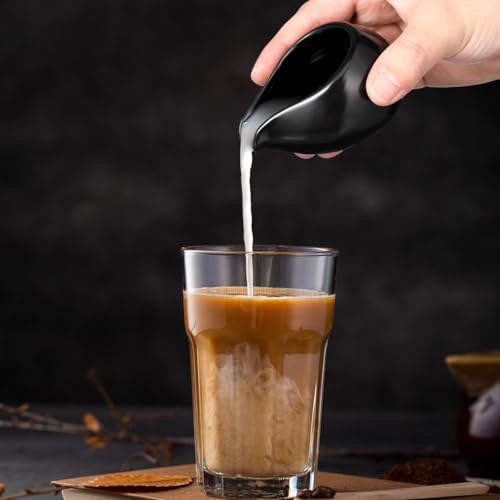 Pots à lait en céramique noirs pour mini pichet à sauce de table bistrot - 5