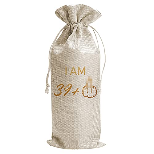 I am 39 + 1 middle finger birthday gift wine bags, funny personal…