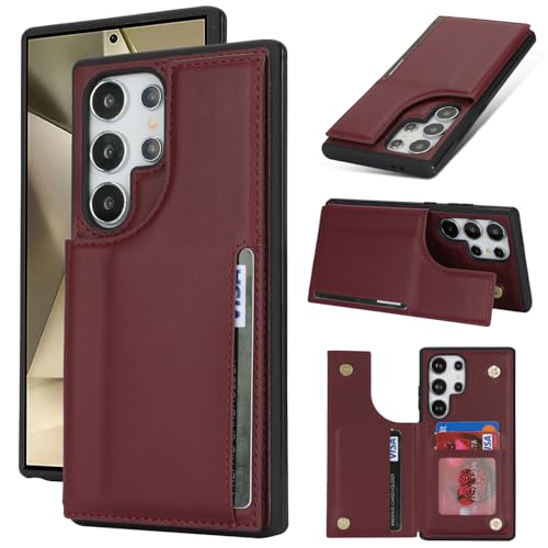 Étui Samsung Galaxy S24 Ultra avec porte-cartes coque portefeuille pour homme et femme
