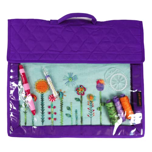 Yazzii Crafts Project Folder - Arts & Crafts Storage Bag Organizer - Portable & Multifunctional Crafts Storage Organizer for Sewing, Embroidering, Crocheting, Knitting & More Purple