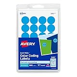 Avery Print/Write Self-Adhesive Removable Labels, 0.75 Inch Diameter, Light Blue, 1,008 per Pack...