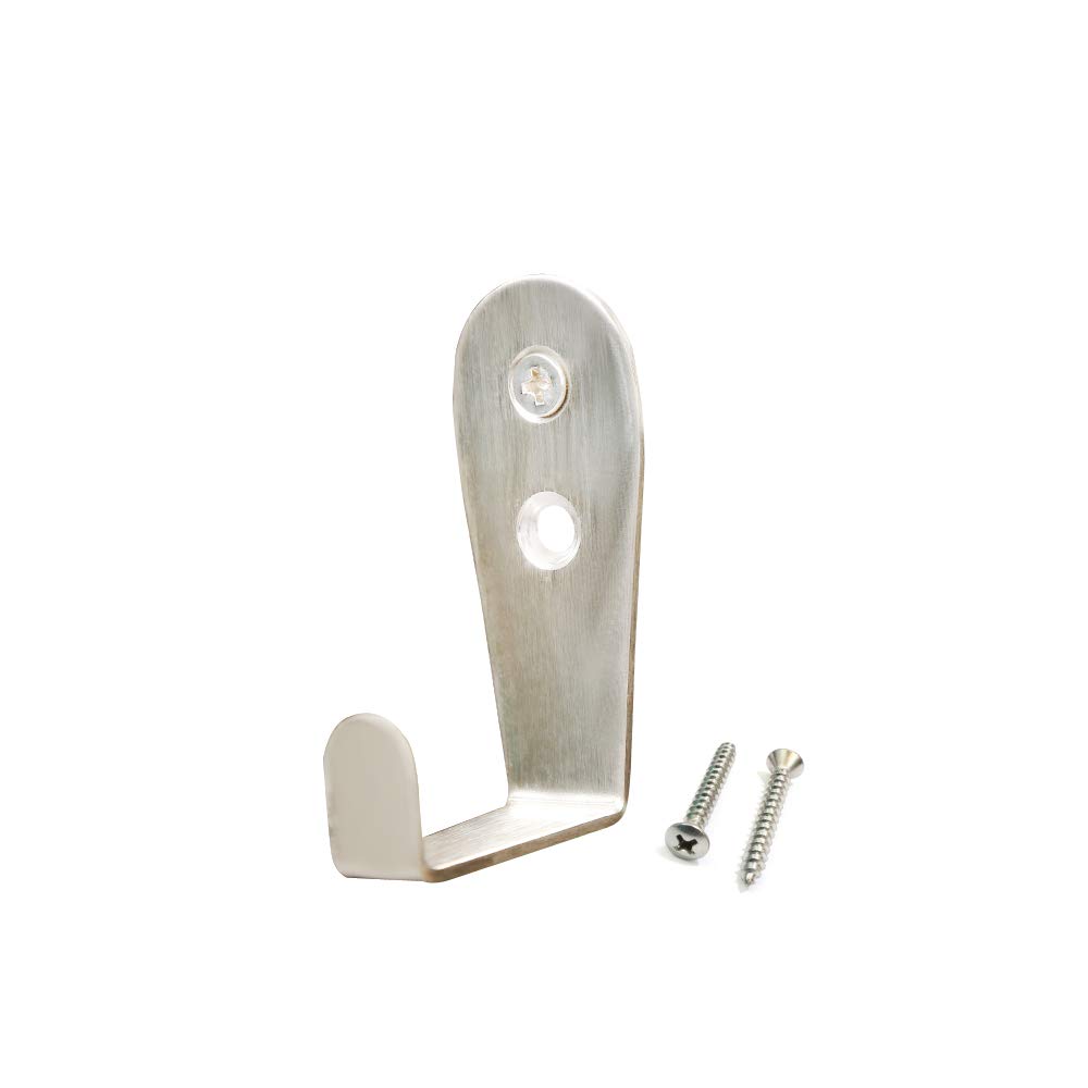 BTL Stainless Steel Door Hook - Wall Hook - Hook for Hanging Keys, Clothes, Towel | L Shape | Screws Included | Pack of 10 | BHK-3L